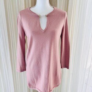 Tory Burch pink merion wool Tunic sweater, size S